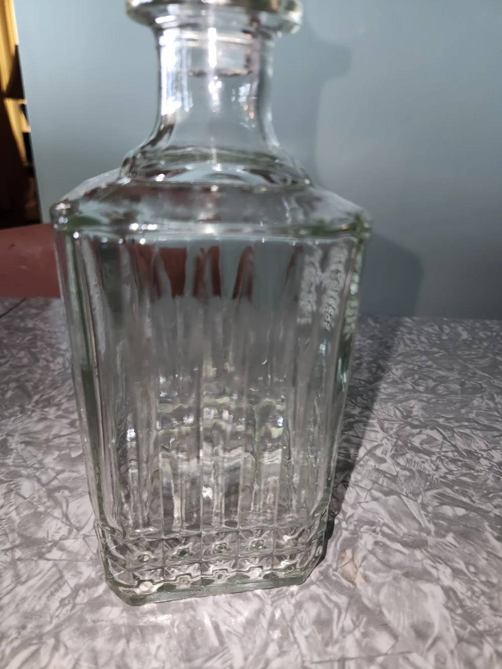 William Evams Clear Glass 200  Years Anniversary  Decanter with Faceted Stopper
